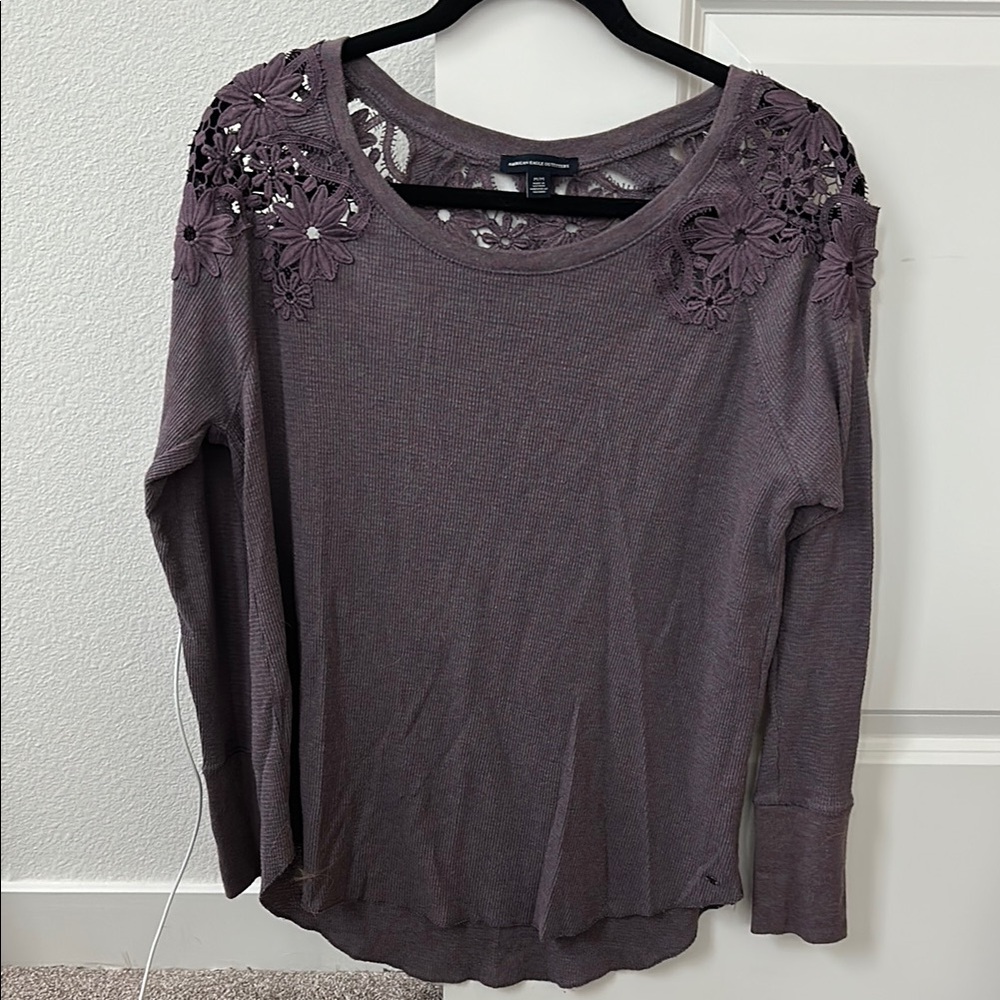 Elegant Purple Lace Women's Top - Picture 3 of 3